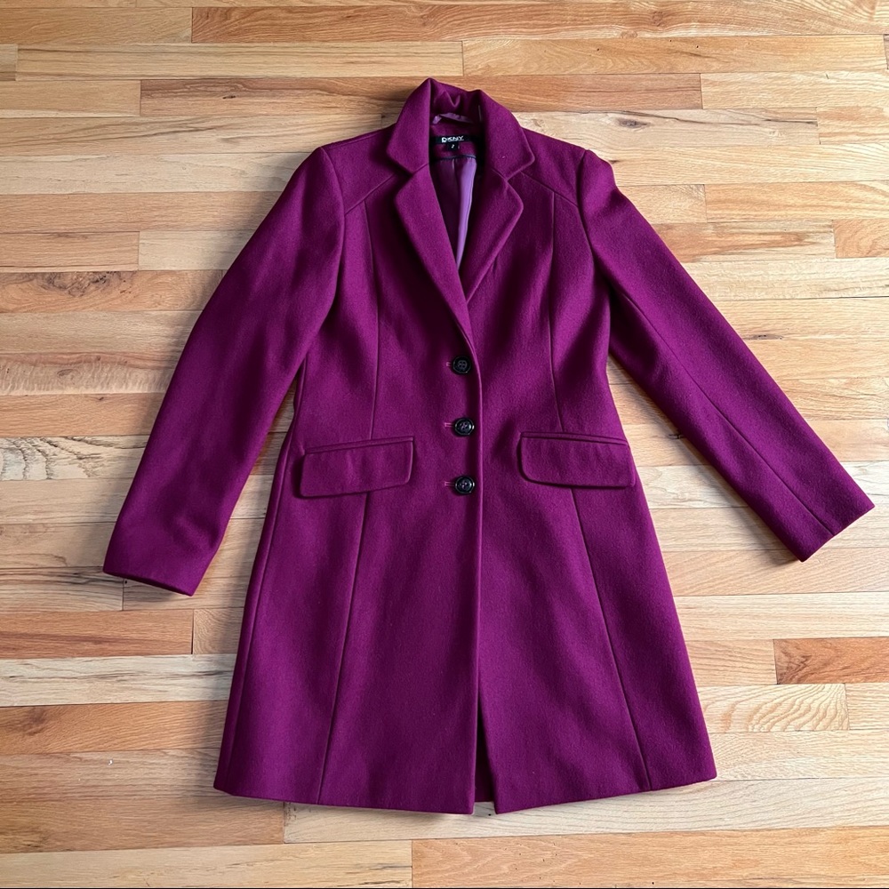 DKNY magenta peacoat